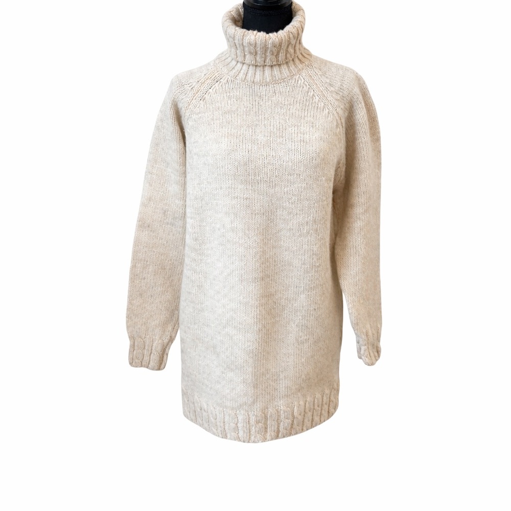 Vintage Lands’ End England 100% Wool Cable Knit Turtleneck S